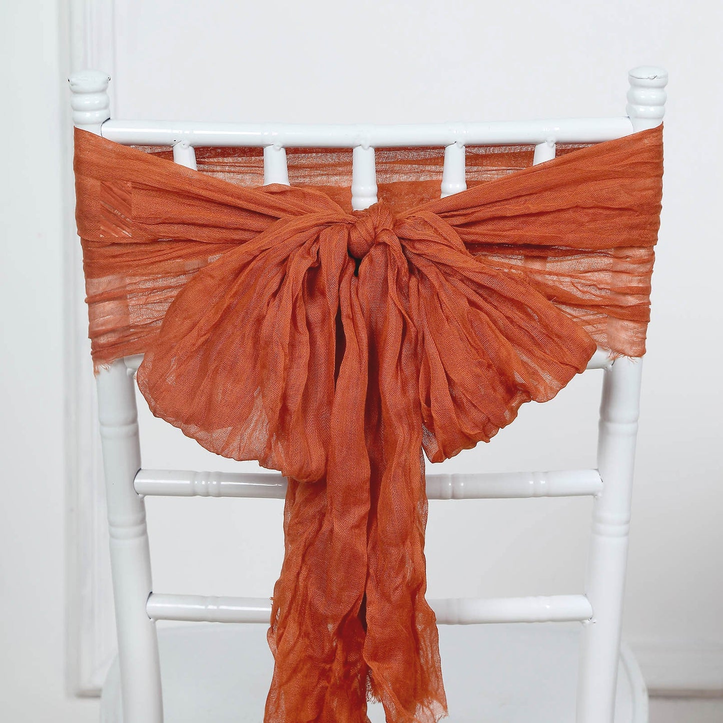 5 Pack | Terracotta Gauze Cheesecloth Boho Chair Sashes - 16inch x 88inch