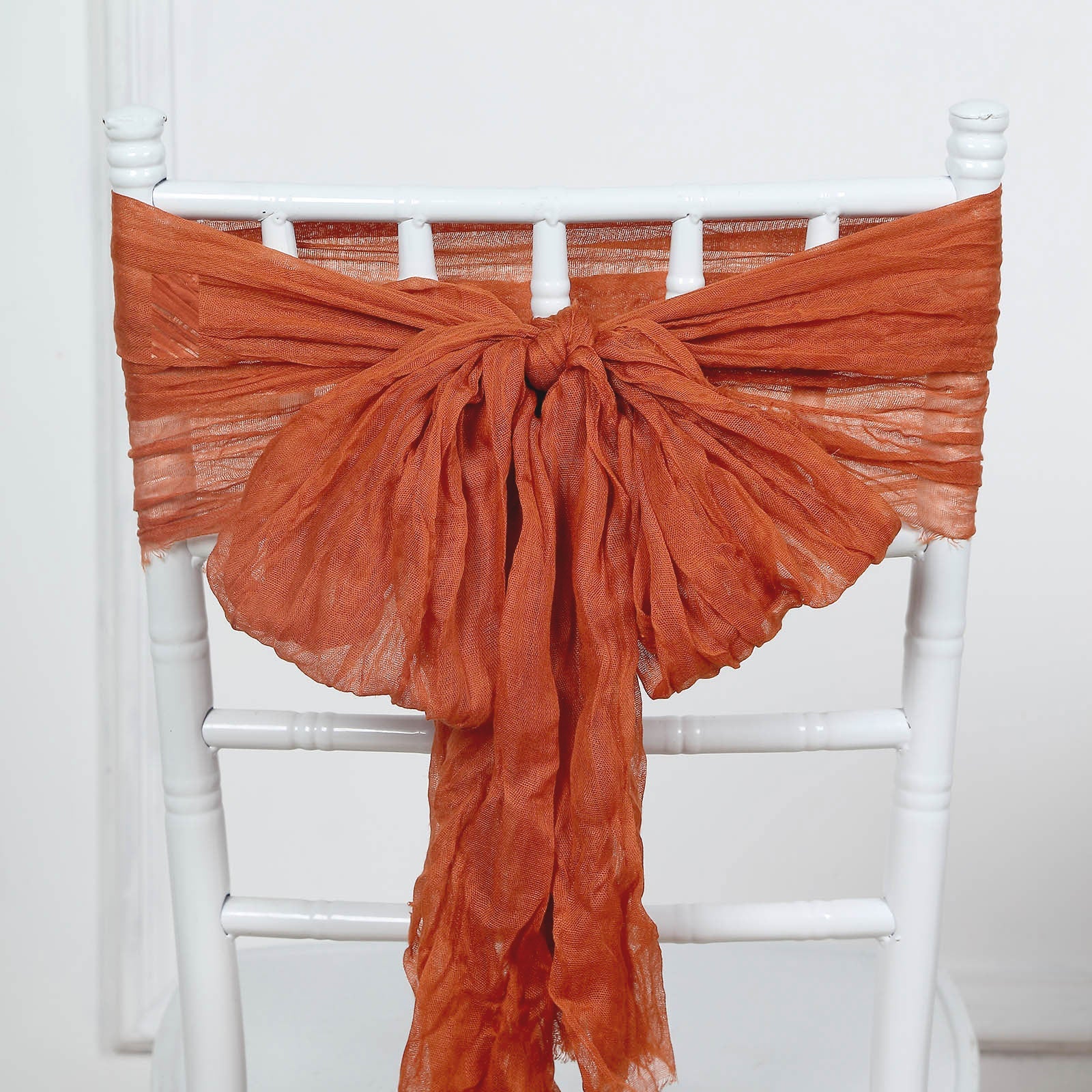 5 Pack | Terracotta Gauze Cheesecloth Boho Chair Sashes - 16inch x 88inch