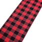 Black and red buffalo plaid checkered chair sashes, set of 5.