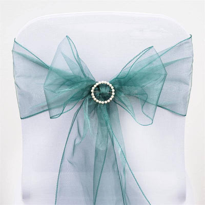 Elevate Your Event with Hunter Emerald Green Sheer Organza Chair Sashes