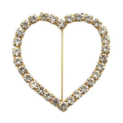 Exquisite Design of the Gold Diamond Heart Chair Pin