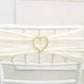 2" Gold Rhinestone Heart Metal Chair Sash Band Buckle, Diamond Chair Wrap Bow Pin Brooch