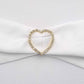 Heart Shaped Chair Sash Buckle With Rhinestones And Gold Metal Material
