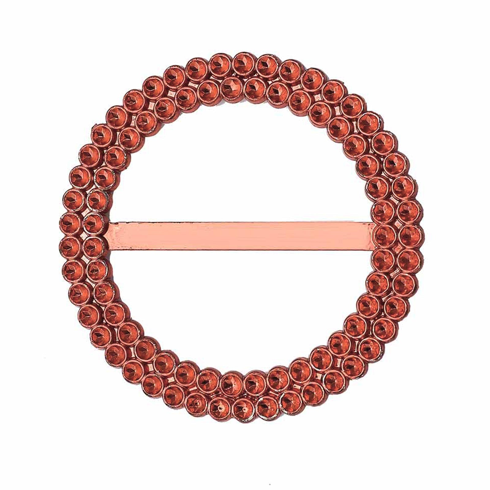 Rust diamond circle napkin ring pin brooch with rhinestones.