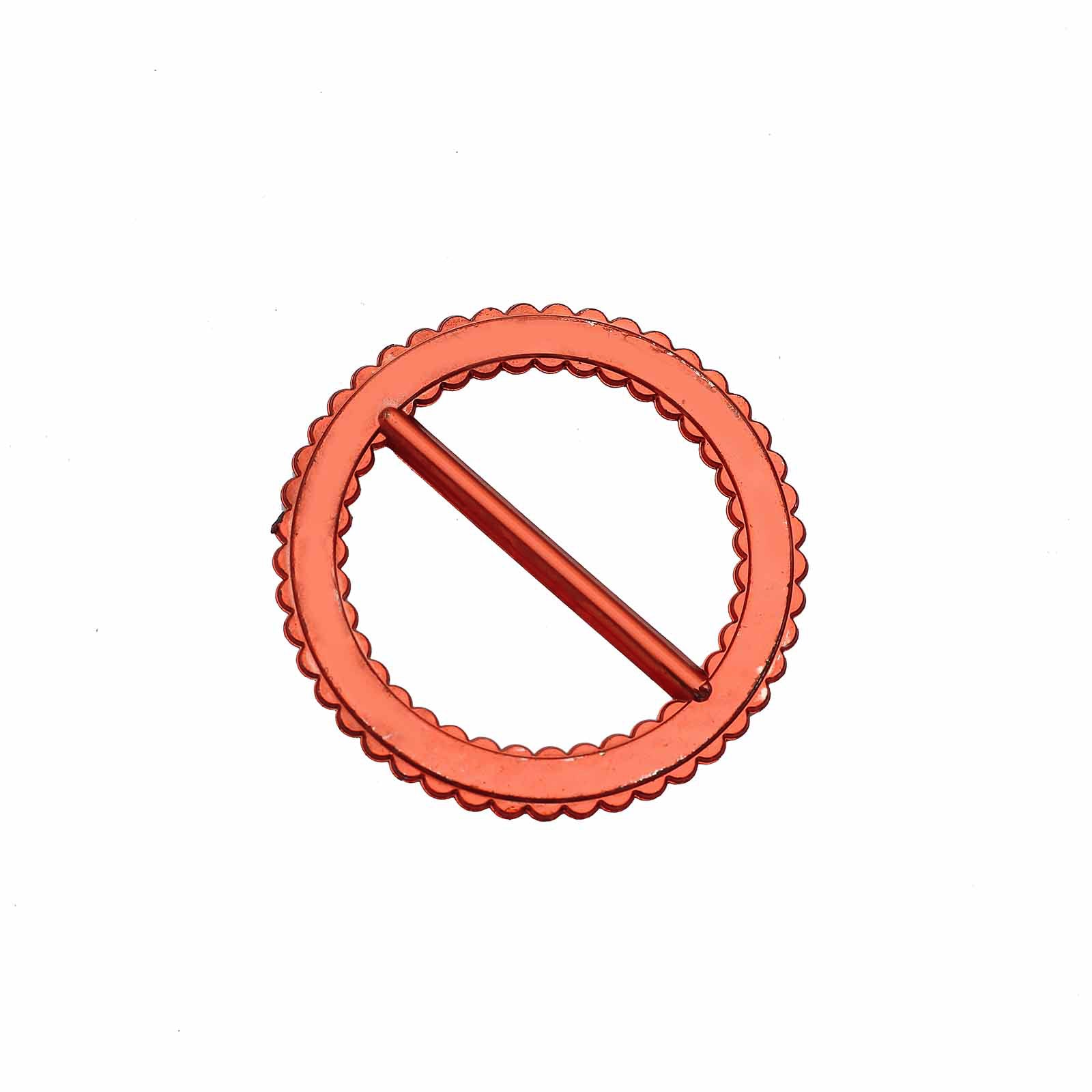 Terracotta diamond circle napkin ring brooch with rhinestones.