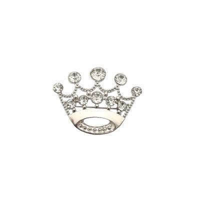 Regal Elegance with the Silver Rhinestone Crown Sash Pin