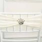 2" Silver Rhinestone Metal Crown Sash Band Buckle, Diamond Tiara Chair Wrap Bow Pin Brooch