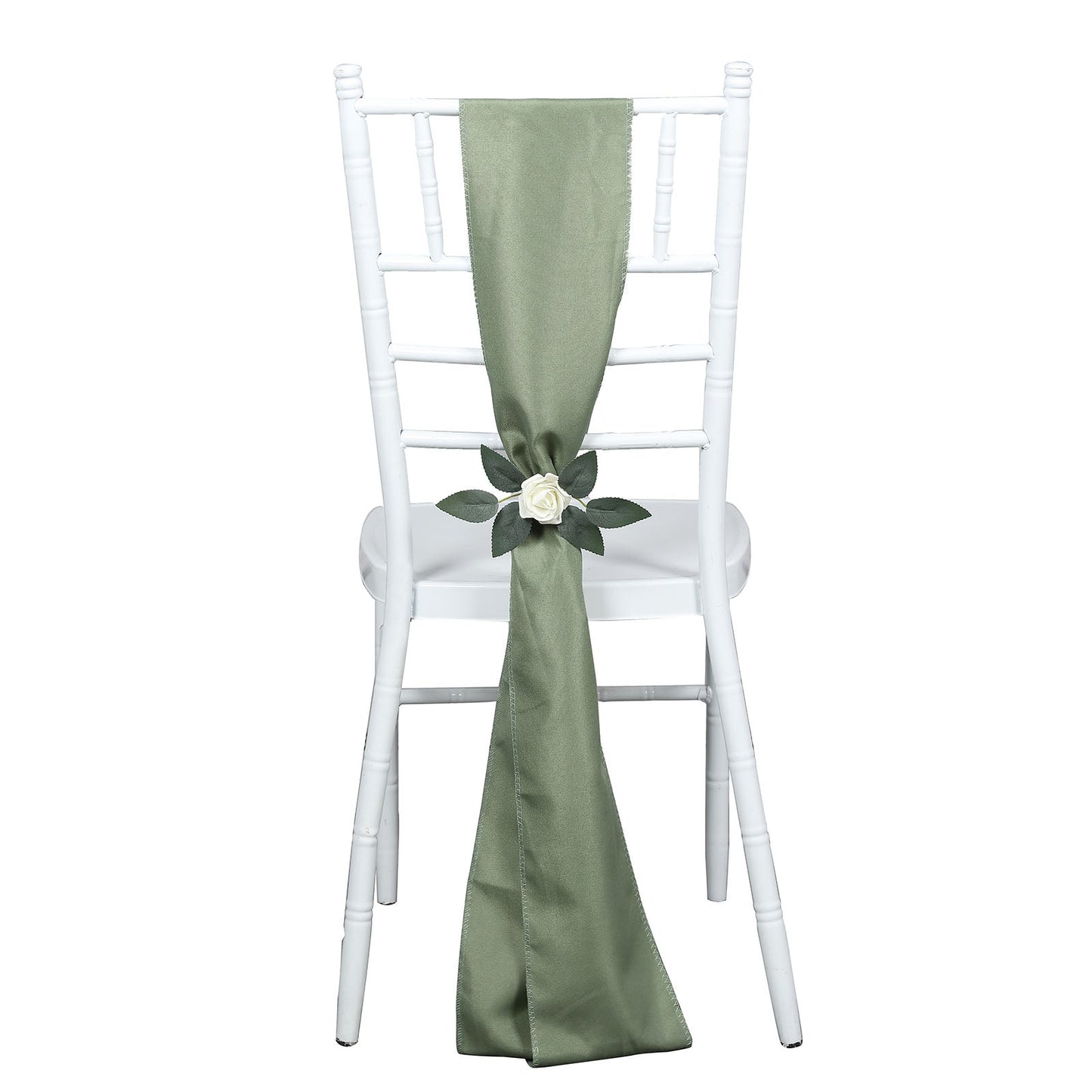 5 Pack Eucalyptus Sage Green Chair Sashes 6 Inch x 108 Inch Polyester