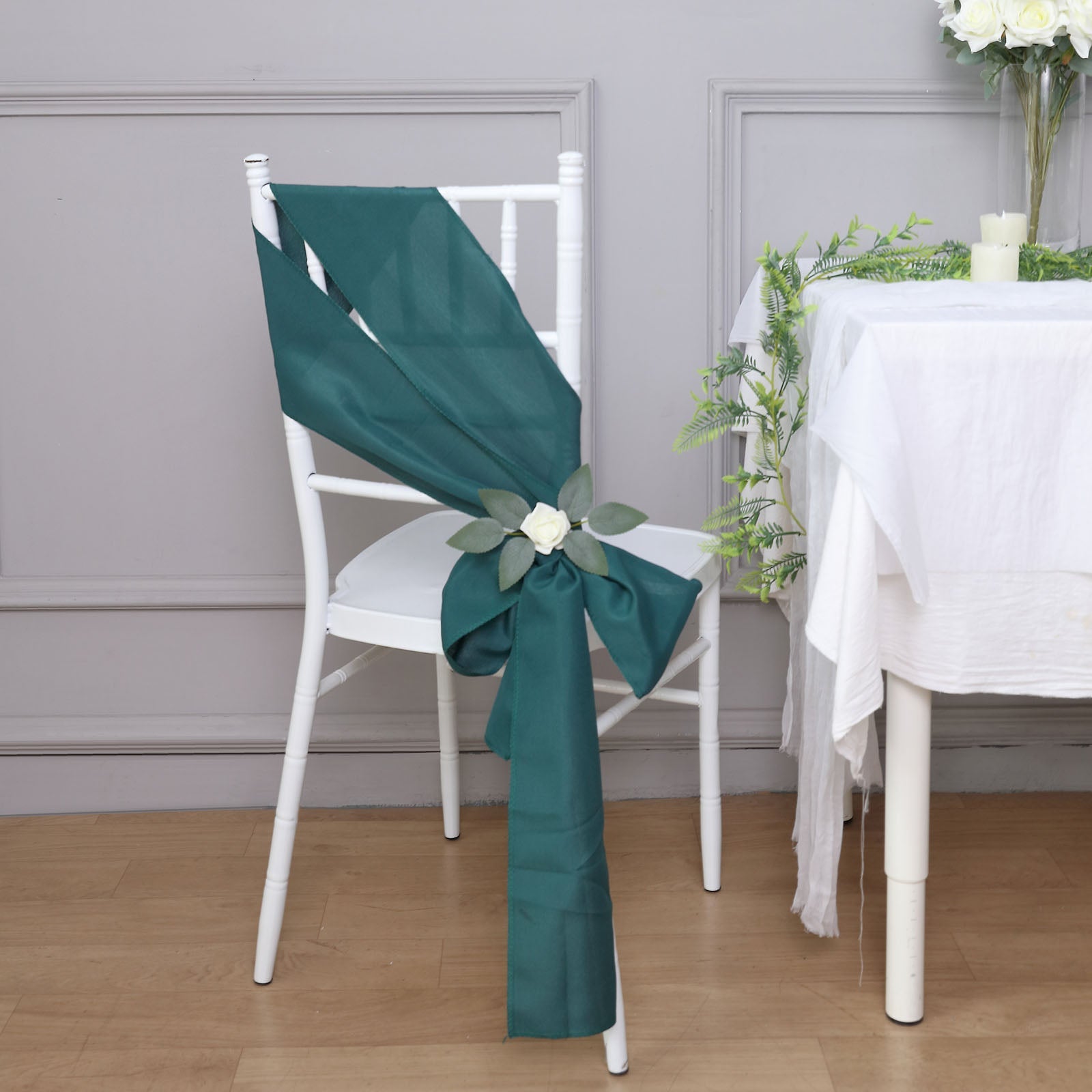 Polyester Chair Sashes Peacock Teal Pack of 5