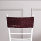 Burgundy Spandex Stretch Fitted Sequin Chair Sashes 6 Inch x 15 Inch