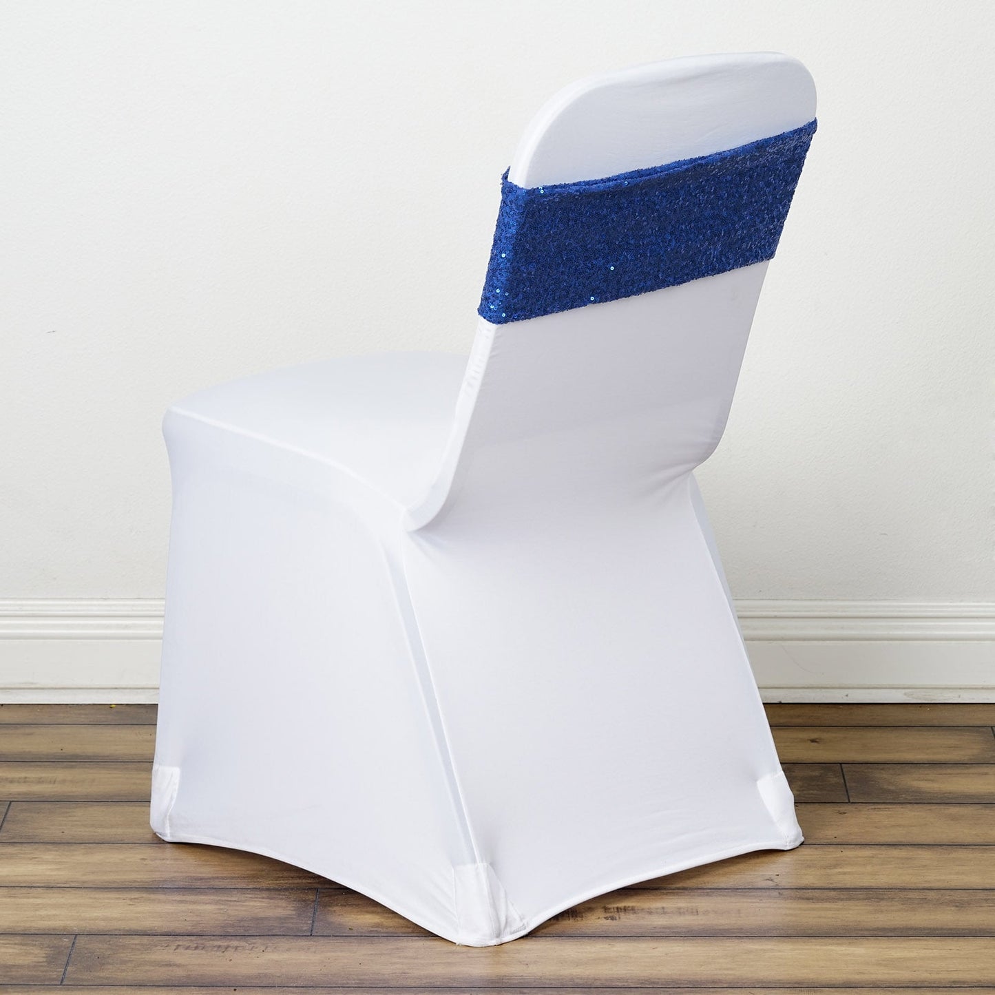 5 pack | 6x15 Royal Blue Sequin Spandex Chair Sash