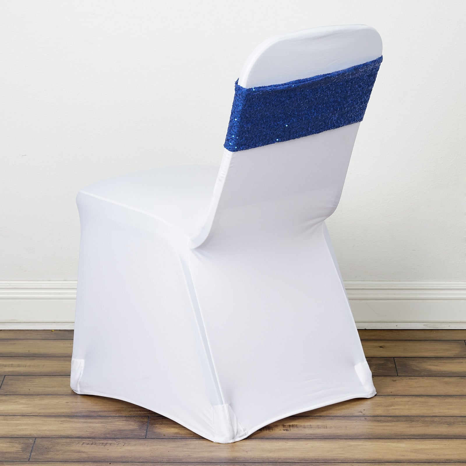 5 pack | 6x15 Royal Blue Sequin Spandex Chair Sash
