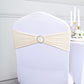 Pack Of 5 Beige Spandex Stretch Chair Sashes With Silver Diamond Buckle 5 Inch X 14 Inch