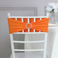 5 Pack | Orange Spandex Stretch Chair Sashes with Silver Diamond Ring Slide Buckle | 5"x14"