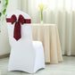 5 Pack | Burgundy | Reversible Chair Sashes with Buckle | Double Sided Pre-tied Bow Tie Chair Bands | Satin & Faux Leather