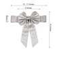 5 Pack | Silver | Reversible Chair Sashes with Buckle | Double Sided Pre-tied Bow Tie Chair Bands | Satin & Faux Leather