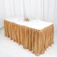 17ft sparkly gold sequin pleated satin table skirt