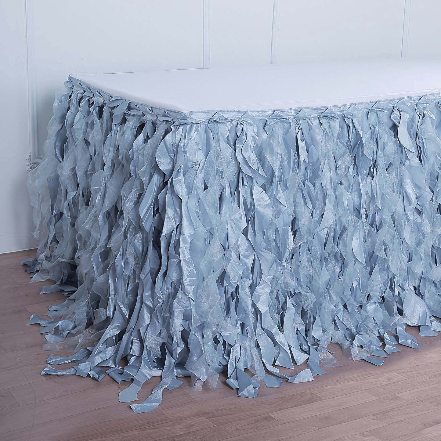 Curly Willow Table Skirt Dusty Rose 17 Feet Taffeta