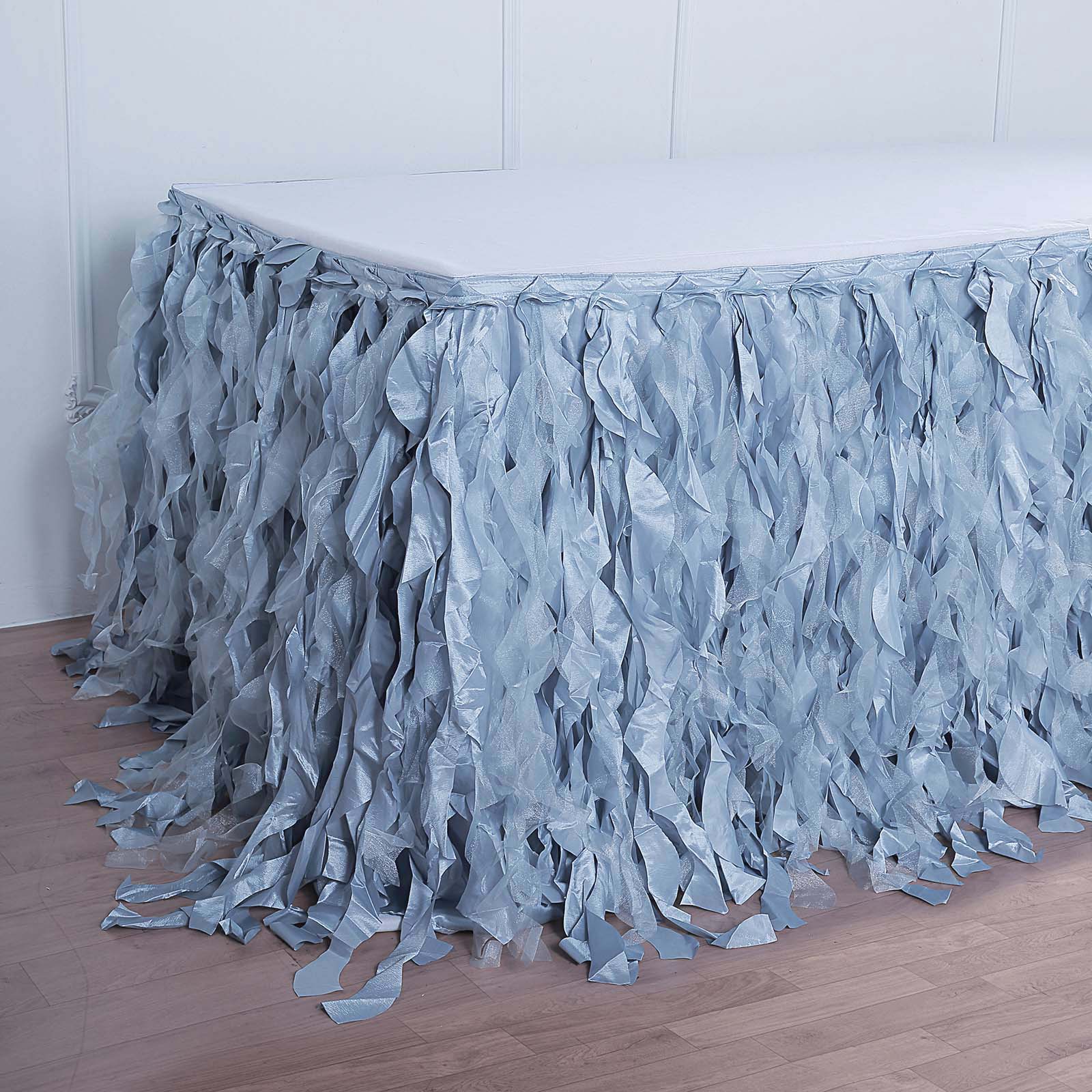 Curly Willow Table Skirt Dusty Rose 17 Feet Taffeta