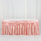 14ft dusty rose pleated satin double drape table skirt