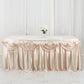 14ft Beige Pleated Satin Double Drape Table Skirt