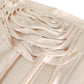 Beige Pleated Satin Table Skirt 14 Feet Double Drape