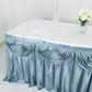 Dusty Blue Satin Pleated Table Skirt 14 Feet Double Drape