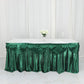 Hunter Emerald Green Pleated Satin Table Skirt 14 Feet Double Drape