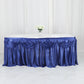 Navy Blue Pleated Satin Table Skirt 14 Feet Double Drape