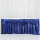 14ft Navy Blue Pleated Satin Double Drape Table Skirt