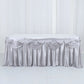 14ft Silver Pleated Satin Double Drape Table Skirt