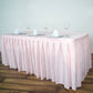 17ft Blush/Rose Gold Pleated Polyester Table Skirt, Banquet Folding Table Skirt