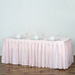 17ft Blush Pleated Polyester Table Skirt, Banquet Folding Table Skirt