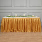 Polyester 14ft Table Skirt Gold - Classic Pleated Design for Weddings & Events