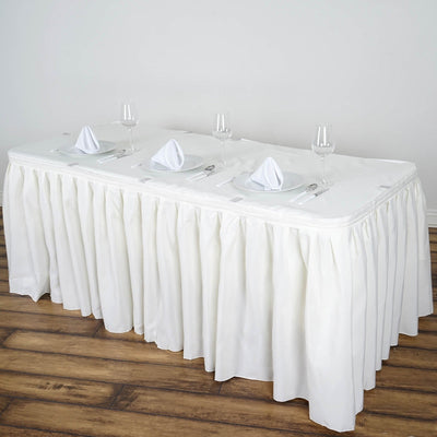 Transform Your Event with the Ivory Pleated Table Skirt