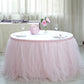 21 FT Blush - Rose Gold 4 Layer Tulle Tutu Pleated Table Skirts