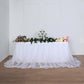White two-layered tulle and satin table skirt for elegant events.