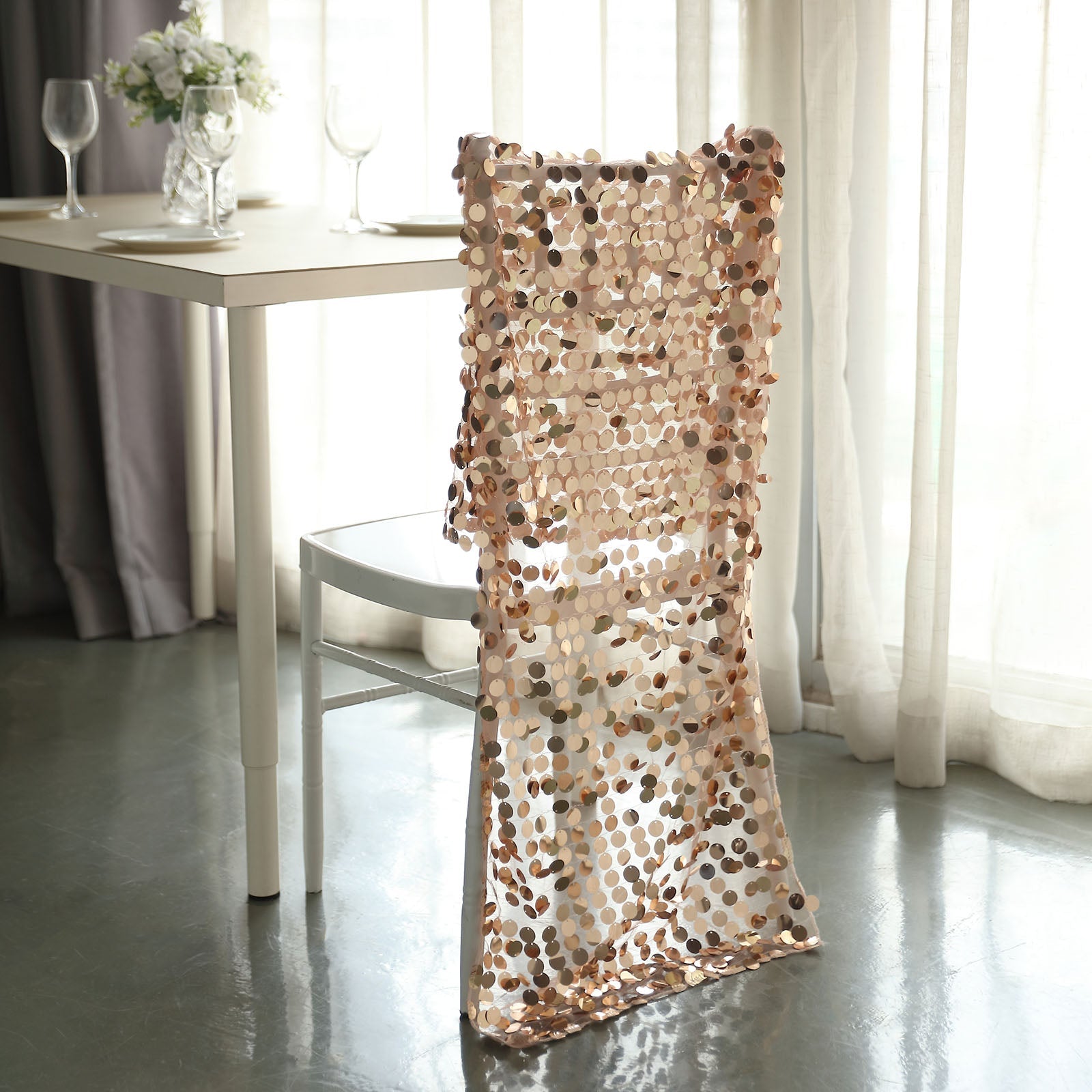 Chiavari Slipcover In Blush Rose Gold