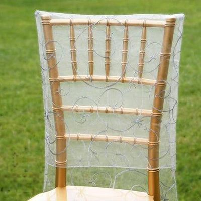 Quality Craftsmanship in Silver Organza Chiavari Chair Covers