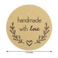 Round Handmade With Love Stickers Roll Olive Branch 500 Pieces 1.5 Inch