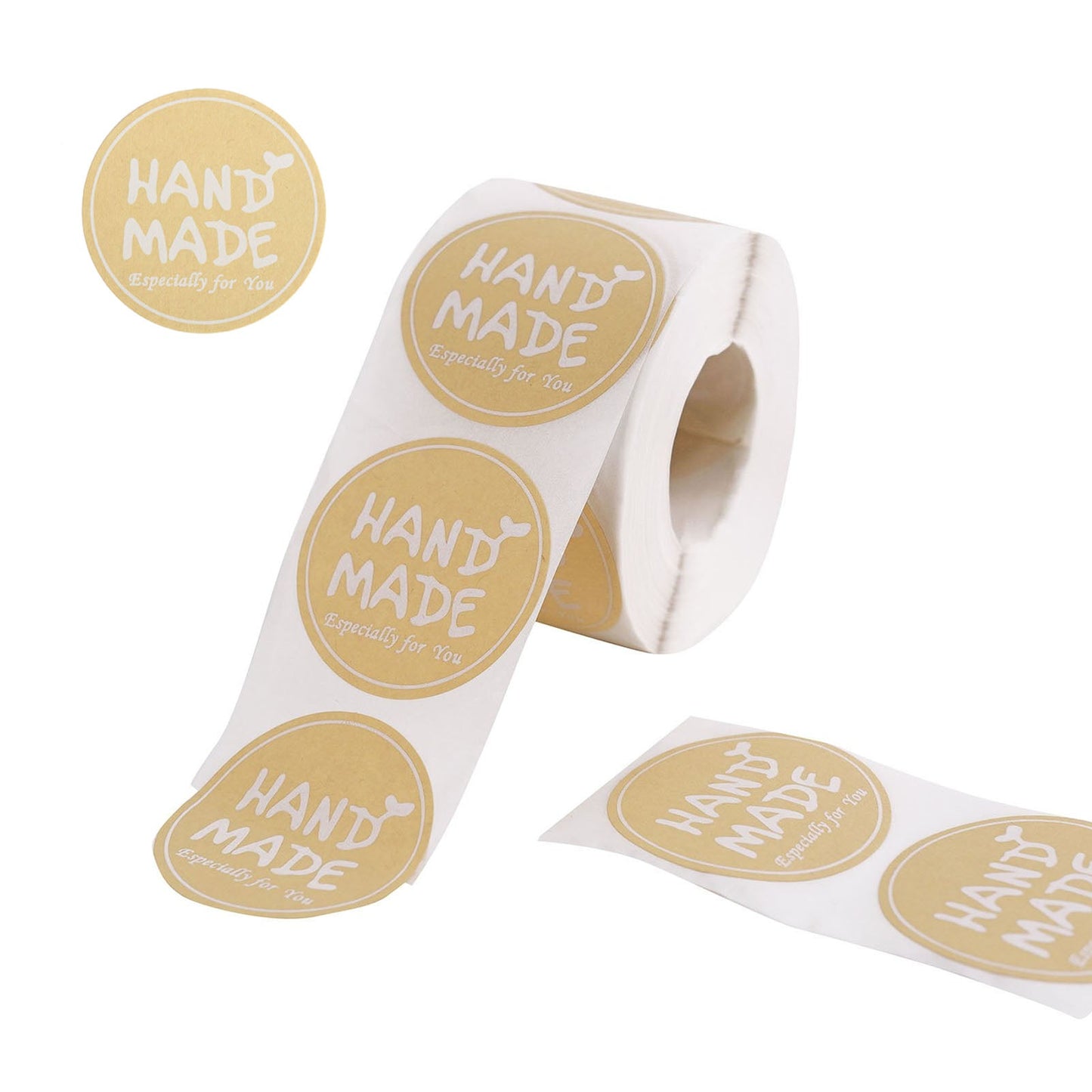 Gold handmade stickers roll for cookies and bakery boxes.