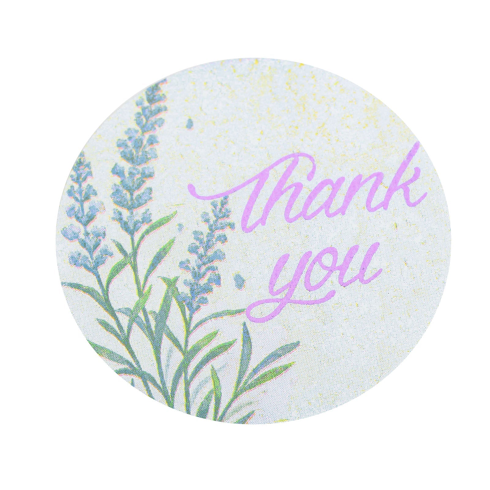 Purple lavender thank you stickers, round labels for DIY envelope seals.
