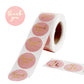 500pcs pink stickers with gold foil "Thank You" text for DIY envelopes. #whtbkgd