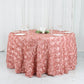 120" Dusty Rose Seamless Grandiose 3D Rosette Satin Round Tablecloth