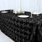 90x132inch Black Grandiose 3D Rosette Satin Rectangle Tablecloth
