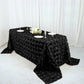 90x132inch Black Grandiose 3D Rosette Satin Rectangle Tablecloth