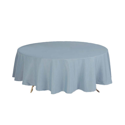 108 Inch Dusty Blue Round Polyester Tablecloth