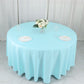 Round Blue Polyester Tablecloth 108 Inches