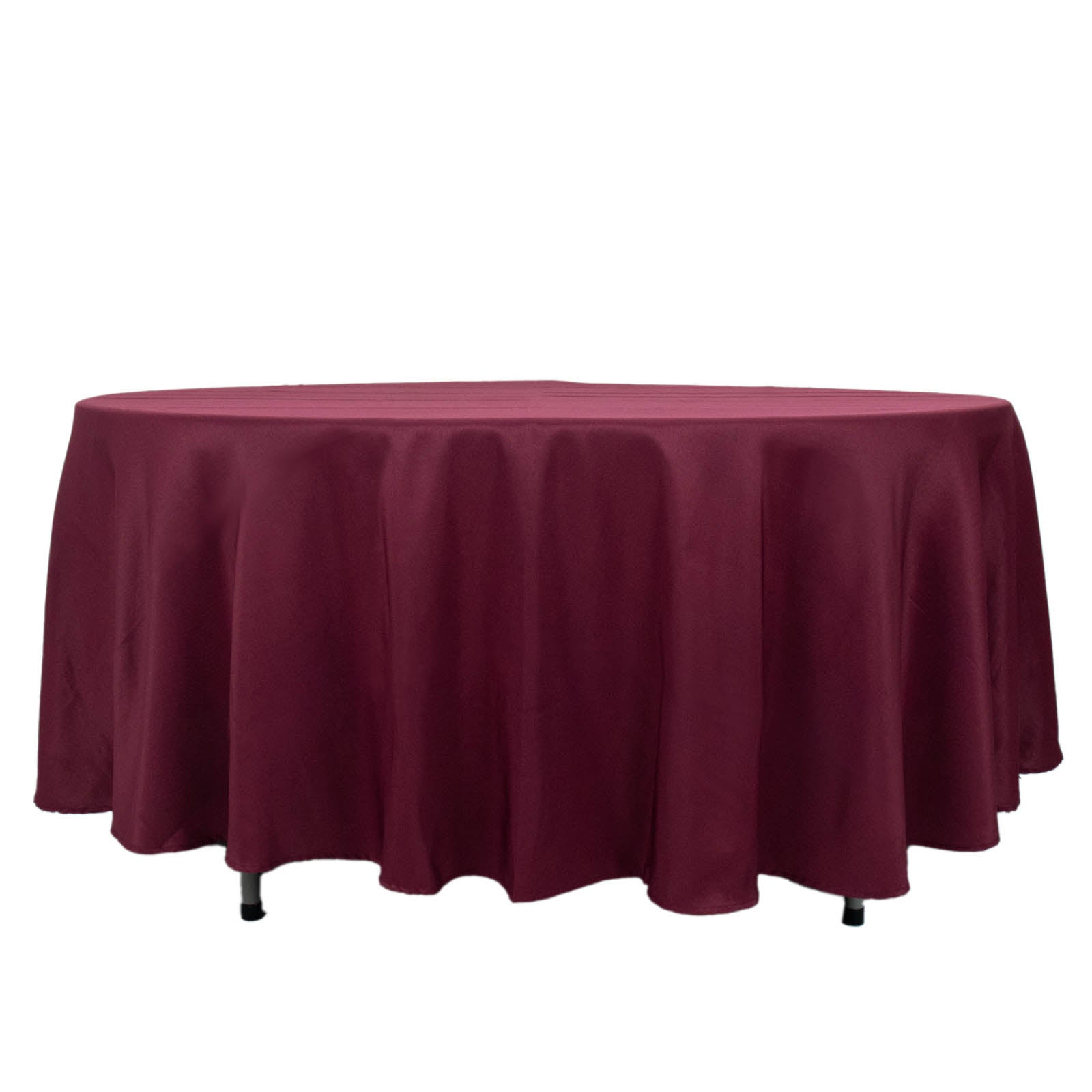 108inch Burgundy 200 GSM Premium Polyester Round Tablecloth