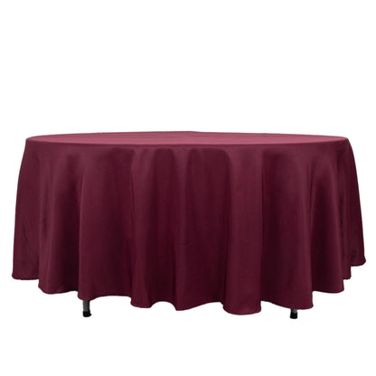 108inch Burgundy 200 GSM Premium Polyester Round Tablecloth